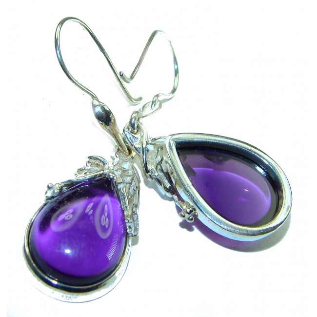 Lavender Fields Pink Amethyst .925 Sterling Silver handcrafted Statement earrings