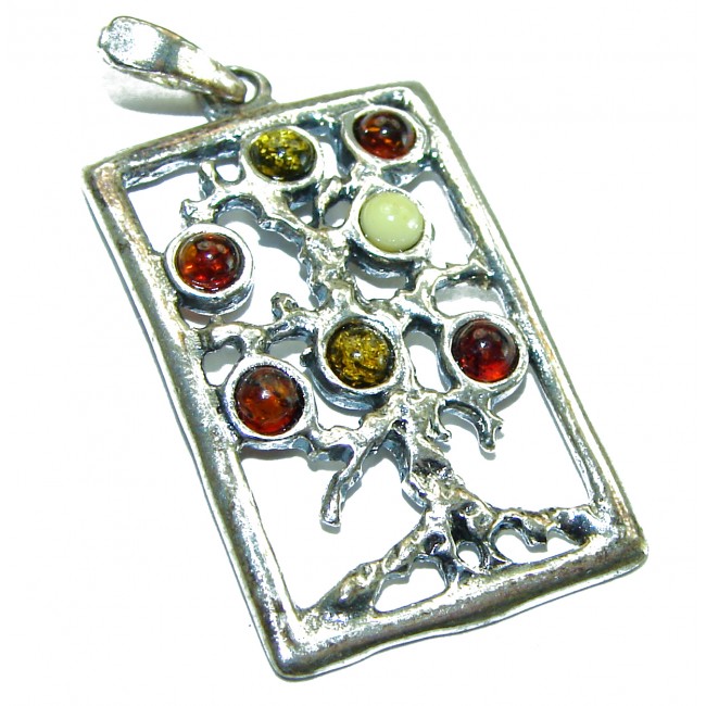 Perfect Family Tree Baltic Amber .925 Sterling Silver Pendant - photo 3