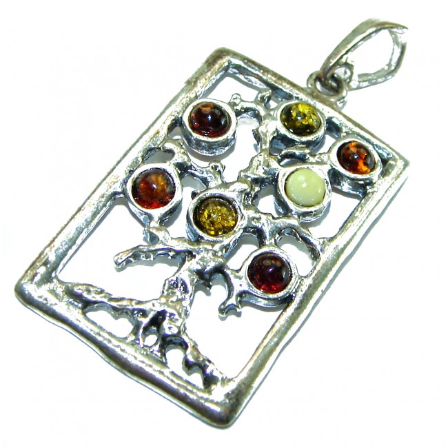 Perfect Family Tree Baltic Amber .925 Sterling Silver Pendant - photo 2