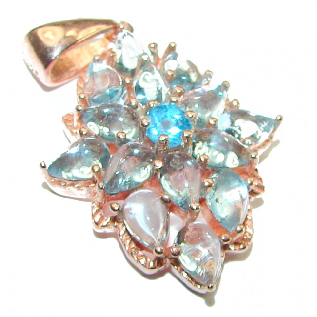 Simplicity 14.4 carat Aquamarine 14K Gold over .925 Sterling Silver handcrafted pendant - photo 3