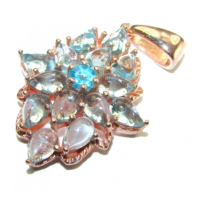 Simplicity 14.4 carat Aquamarine 14K Gold over .925 Sterling Silver handcrafted pendant - photo 2