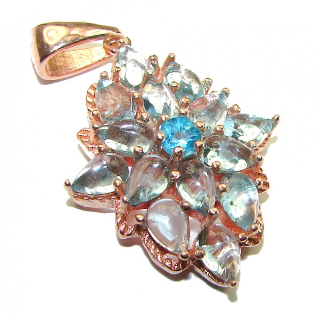 Simplicity 14.4 carat Aquamarine 14K Gold over .925 Sterling Silver handcrafted pendant - photo 1