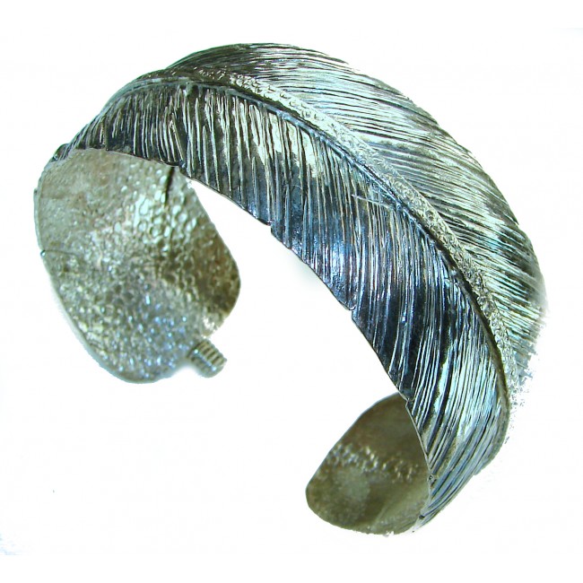 Silver Feather .925 Sterling Silver Bracelet / Cuff - photo 3