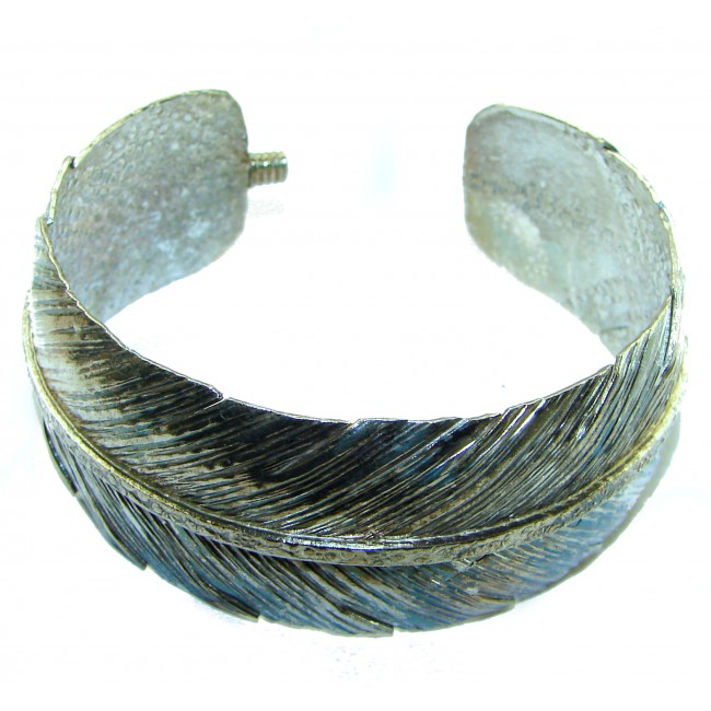 Silver Feather .925 Sterling Silver Bracelet / Cuff - photo 2