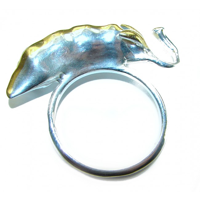 Precious Pea Pod Pearl 14K Gold .925 Sterling Silver handmade Ring s. 7 3/4 - photo 1