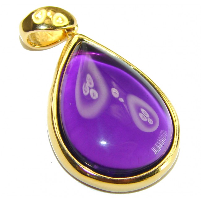 Beautiful Simplicity 14.5 carat Amethyst 14K Gold over .925 Sterling Silver handcrafted Pendant - photo 3