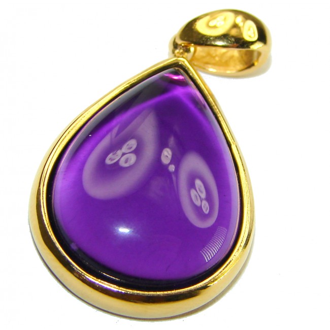 Beautiful Simplicity 14.5 carat Amethyst 14K Gold over .925 Sterling Silver handcrafted Pendant - photo 2