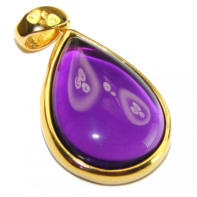 Beautiful Simplicity 14.5 carat Amethyst 14K Gold over .925 Sterling Silver handcrafted Pendant - photo 1