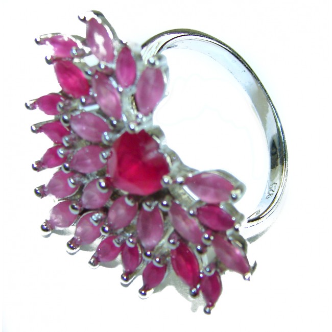 Angel's Heart 11.2 carat natural Ruby .925 Sterling Silver handmade Ring size 8 1/4 - photo 1
