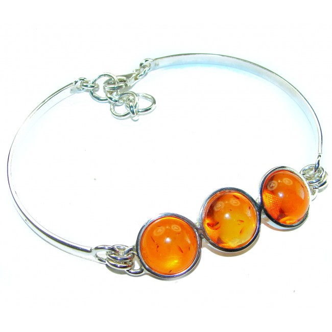 Excellent Baltic Amber .925 Sterling Silver entirely handcrafted Bracelet - photo 3