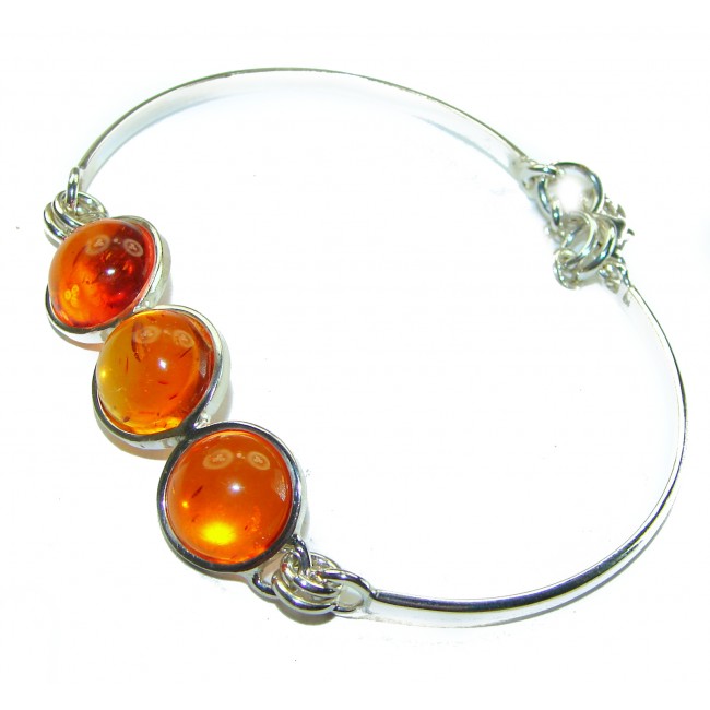 Excellent Baltic Amber .925 Sterling Silver entirely handcrafted Bracelet - photo 2