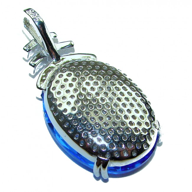 Eau Pure 21.5 carat Swiss Blue Topaz .925 Sterling Silver Handcrafted Pendant - photo 1