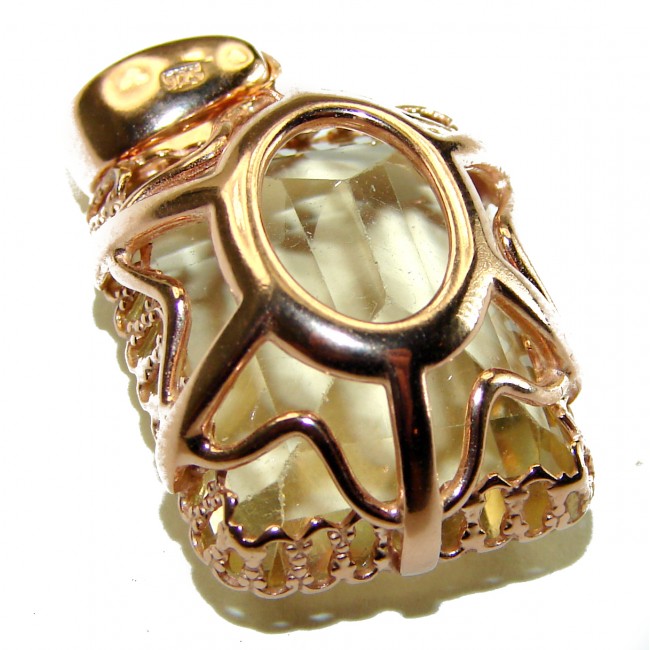 11.3 carat Lemon Quartz 14K Gold over .925 Sterling Silver handcrafted pendant - photo 1