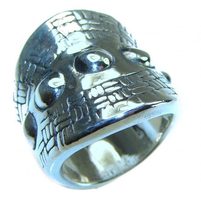 Large Bali made .925 Sterling Silver handcrafted Ring s. 5 3/4