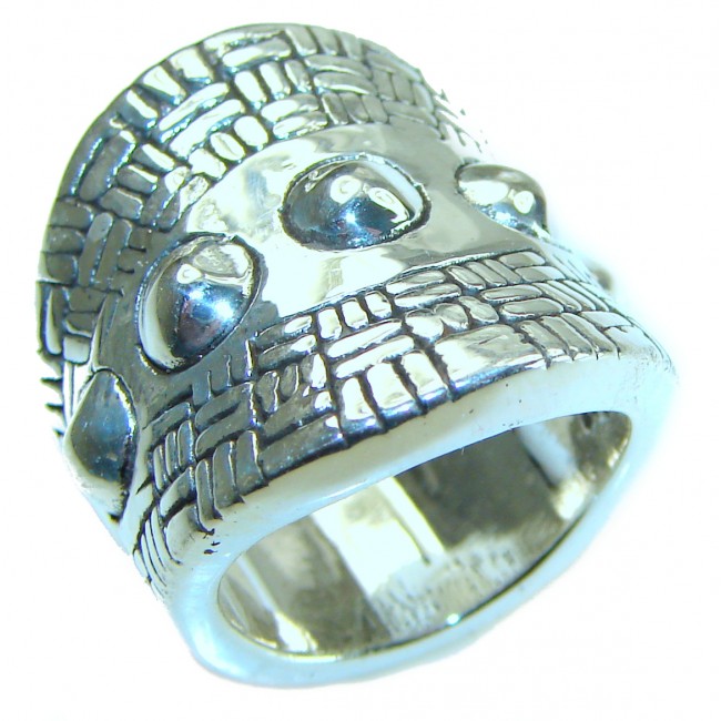 Large Bali made .925 Sterling Silver handcrafted Ring s. 5 3/4