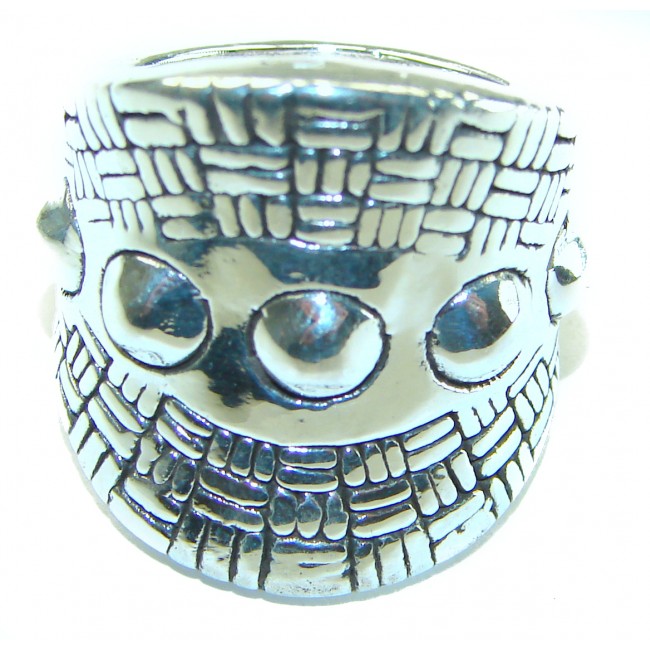 Large Bali made .925 Sterling Silver handcrafted Ring s. 5 3/4