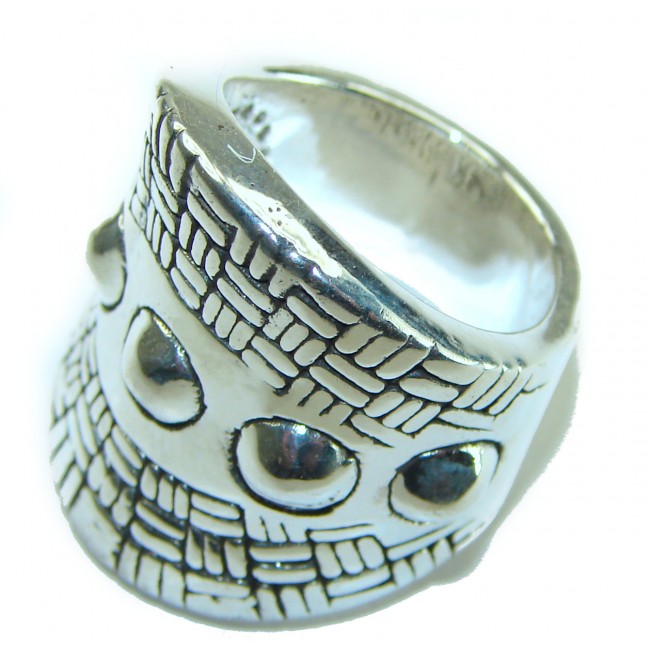 Large Bali made .925 Sterling Silver handcrafted Ring s. 5 3/4