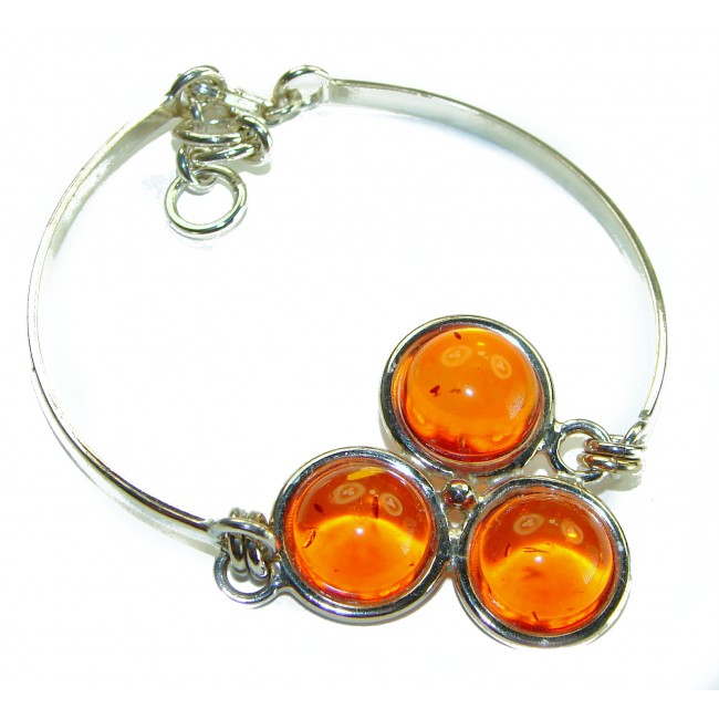 Excellent Baltic Amber .925 Sterling Silver entirely handcrafted Bracelet - photo 3