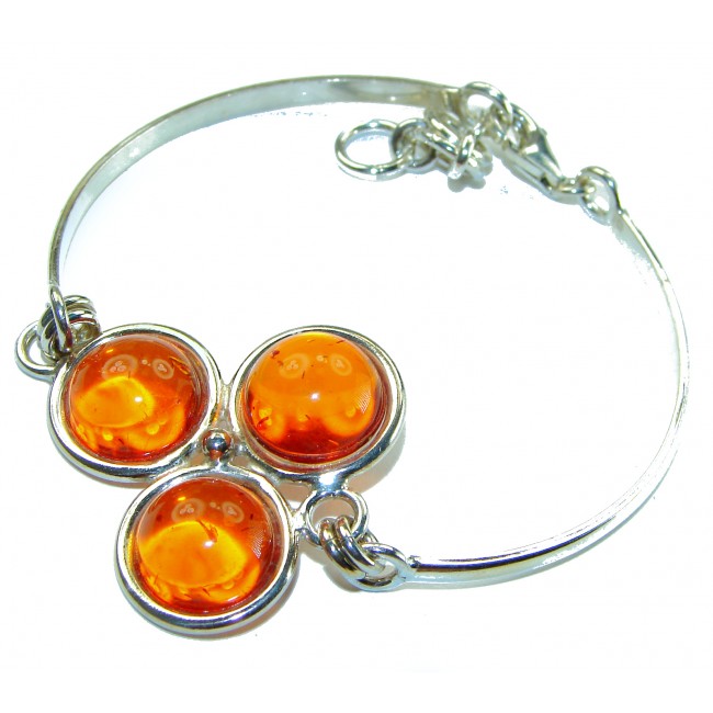 Excellent Baltic Amber .925 Sterling Silver entirely handcrafted Bracelet - photo 2