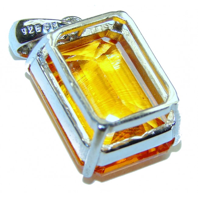 11.3 carat Lemon Quartz 14K Gold over .925 Sterling Silver handcrafted pendant - photo 1