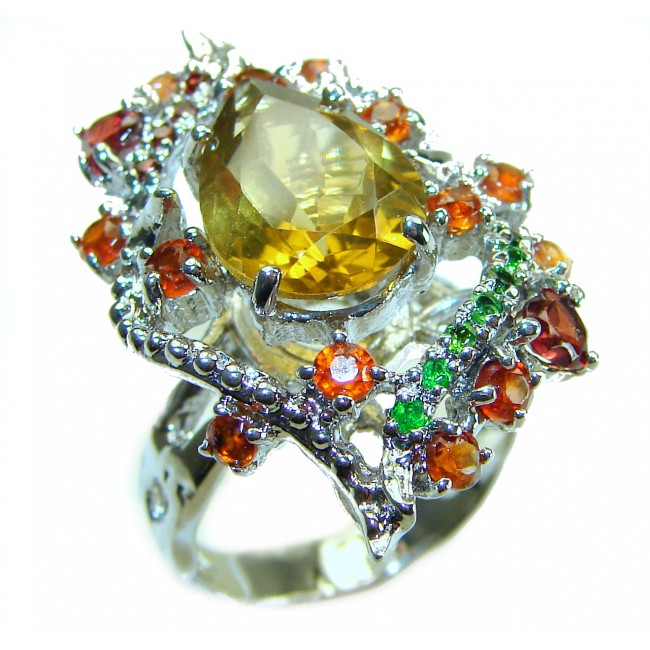 Liliana 8.5 carat Champagne Smoky Topaz .925 Sterling Silver Oversized Ring size 7 1/4 - photo 3