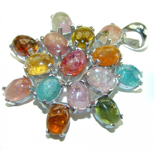 Fernanda - Authentic 20.5 carat Brazilian Tourmaline .925 Sterling Silver handcrafted Pendant