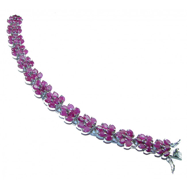 Emily 142.2 carat authentic Ruby .925 Sterling Silver handcrafted Statement Bracelet - photo 3