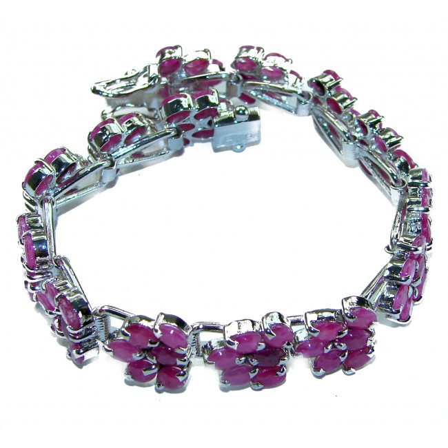 Emily 142.2 carat authentic Ruby .925 Sterling Silver handcrafted Statement Bracelet - photo 2