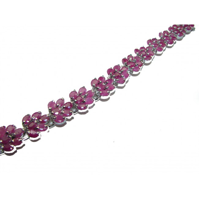 Emily 142.2 carat authentic Ruby .925 Sterling Silver handcrafted Statement Bracelet - photo 1