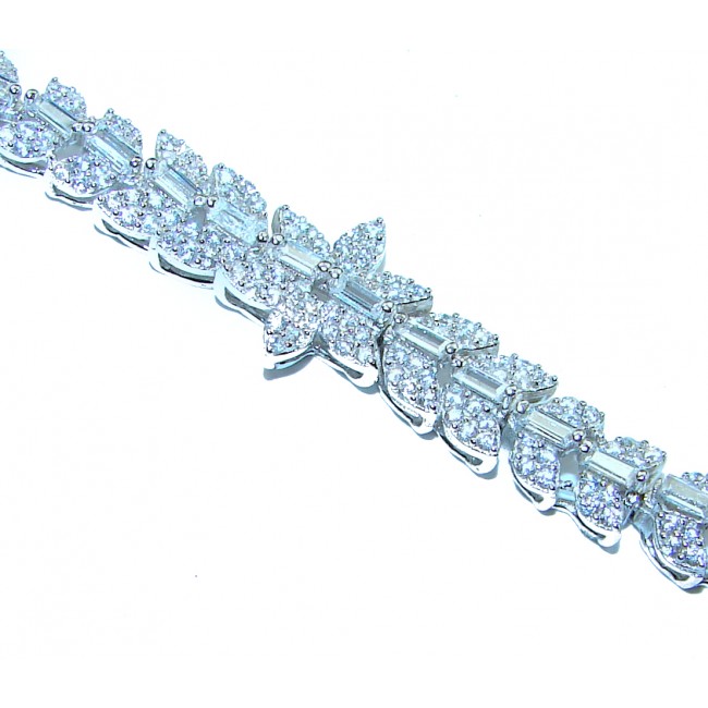 Dazzling Star Exclusive White Topaz .925 Sterling Silver handcrafted .925 Sterling Silver Bracelet - photo 1