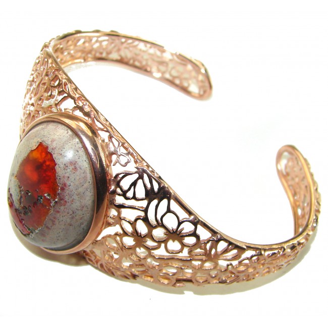 Dolce Vita Authentic 28.5 carat Mexican Opal handmade 14K Rose Gold over .925 Sterling Silver Bracelet / Cuff - photo 1