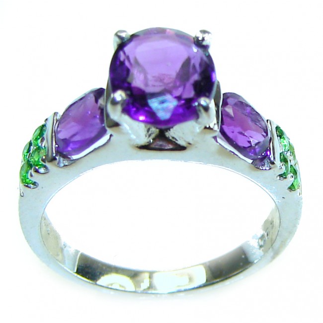 Stephani 0.9 carat African Amethyst Sapphire .925 Sterling Silver Handcrafted Ring size 5 - photo 3