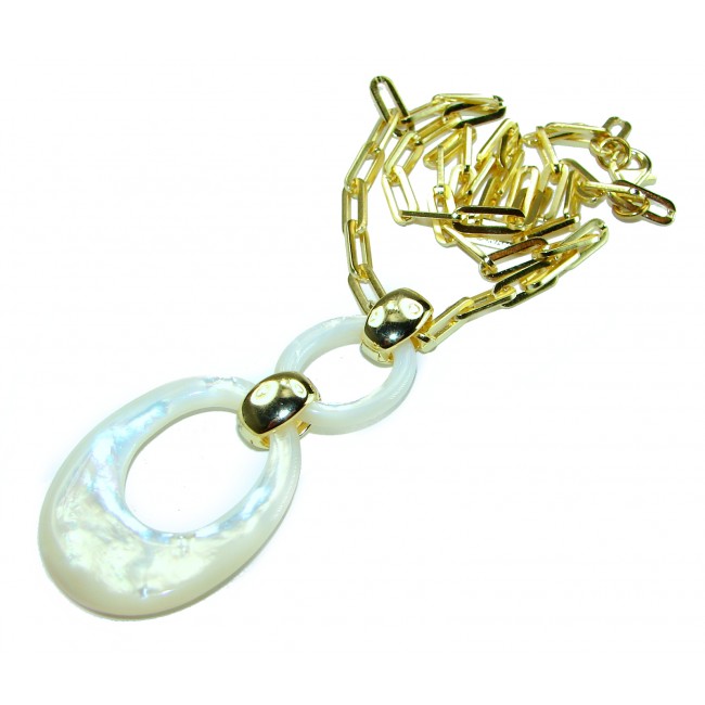 Precious White Blister Pearl 14K Gold over .925 Sterling Silver Necklace - photo 4