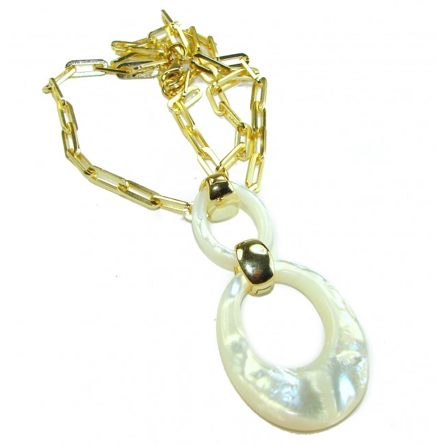 Precious White Blister Pearl 14K Gold over .925 Sterling Silver Necklace - photo 2