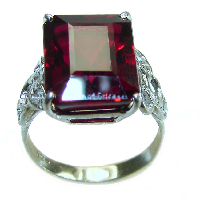 My Love - Red Brilliance 11.5 carat Red Topaz .925 Silver handcrafted Cocktail Ring s. 7 - photo 4