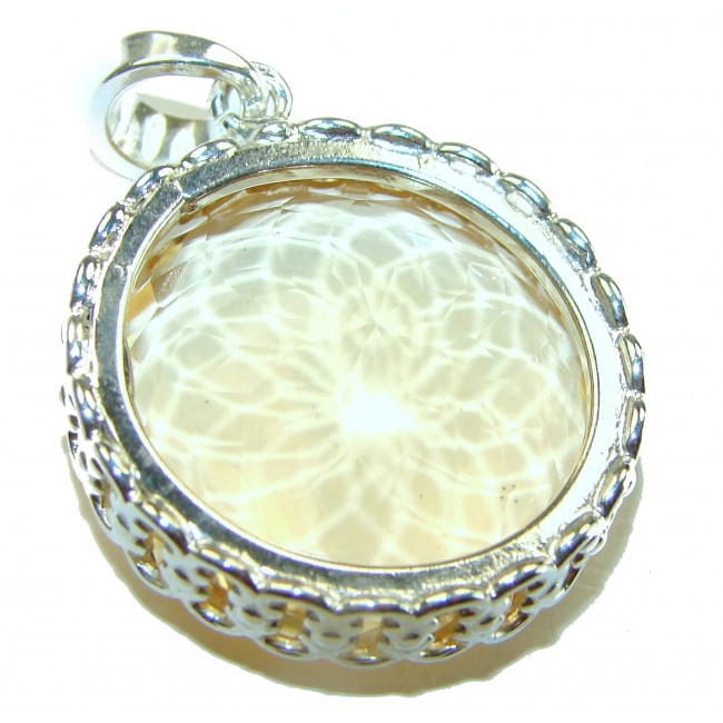 Golden Sun 29.3 carat Lemon Quartz .925 Sterling Silver handcrafted pendant - photo 1