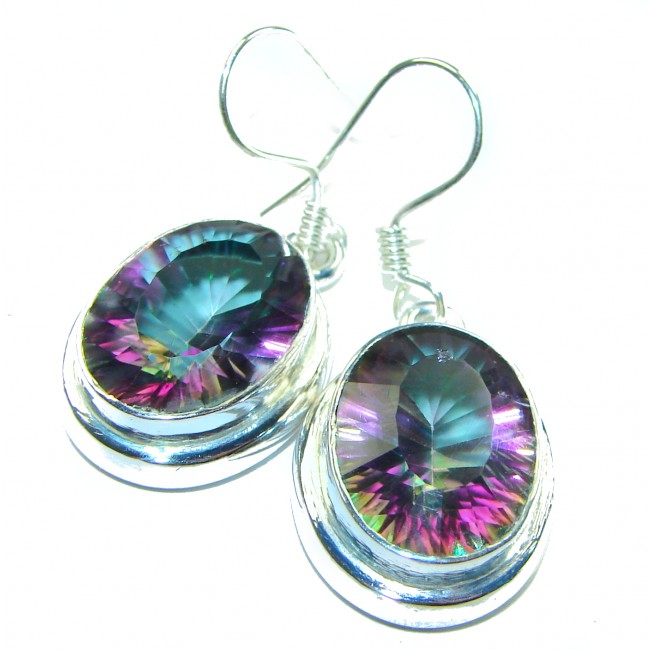11.2 carat Mystic Topaz .925 Sterling Silver earrings
