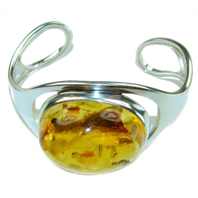 Classy Design Genuine AAAAA QUALITY Baltic Amber .925 Sterling Silver handamde Bracelet / Cuff - photo 3