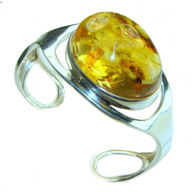 Classy Design Genuine AAAAA QUALITY Baltic Amber .925 Sterling Silver handamde Bracelet / Cuff - photo 2