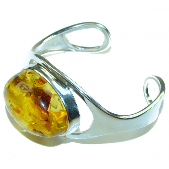 Classy Design Genuine AAAAA QUALITY Baltic Amber .925 Sterling Silver handamde Bracelet / Cuff - photo 1