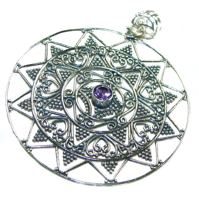 Purple Treasure Amethyst .925 Sterling Silver BALI handcrafted Pendant
