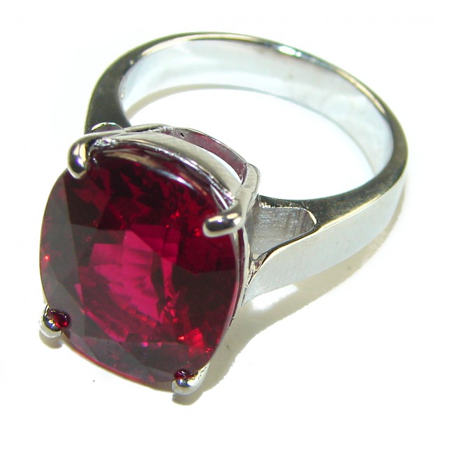 Red Passion 12.5 carat Red Topaz .925 Silver handcrafted Cocktail Ring s. 7 - photo 1