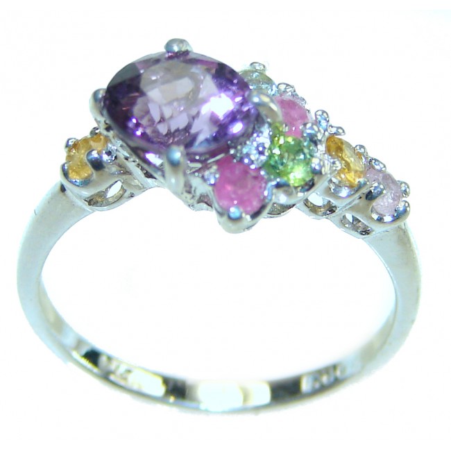 Stephani 0.9 carat African Amethyst Sapphire .925 Sterling Silver Handcrafted Ring size 6 - photo 2