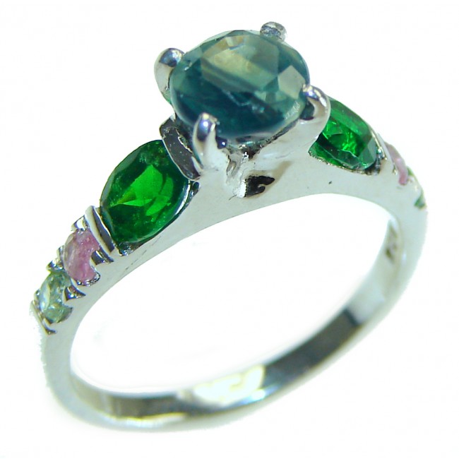 Emma 0.5 carat Sapphire .925 Sterling Silver Handcrafted Ring size 6 1/2 - photo 3