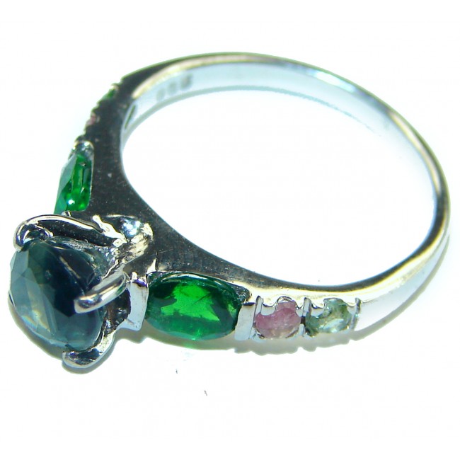 Emma 0.5 carat Sapphire .925 Sterling Silver Handcrafted Ring size 6 1/2 - photo 1