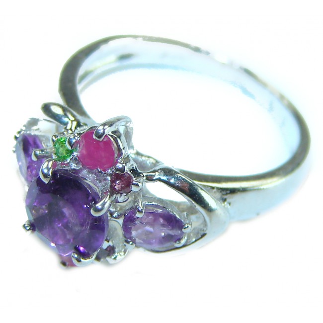 Stephani 1.4 carat African Amethyst Pink Tourmaline .925 Sterling Silver Handcrafted Ring size 5 - photo 1
