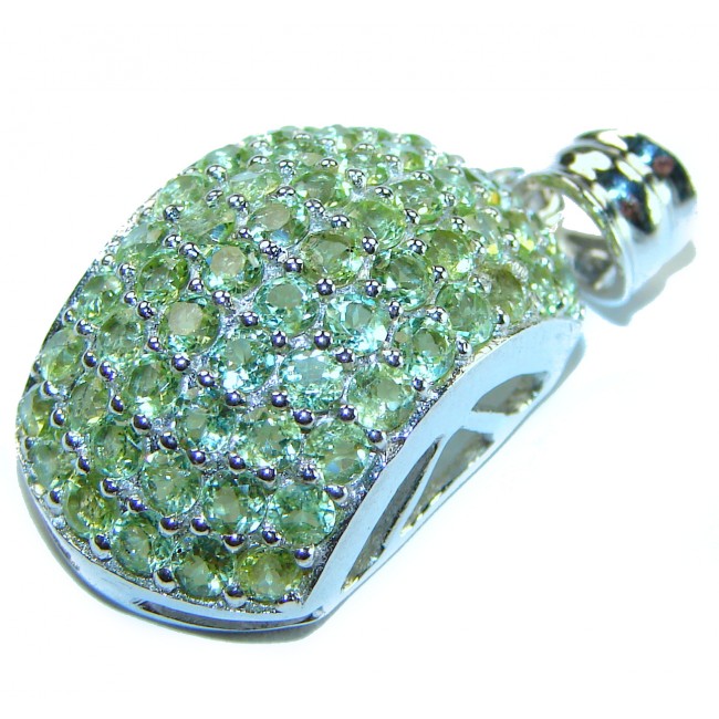 Alessia authentic 12.9 carat Peridot .925 Sterling Silver handmade Pendant - photo 3