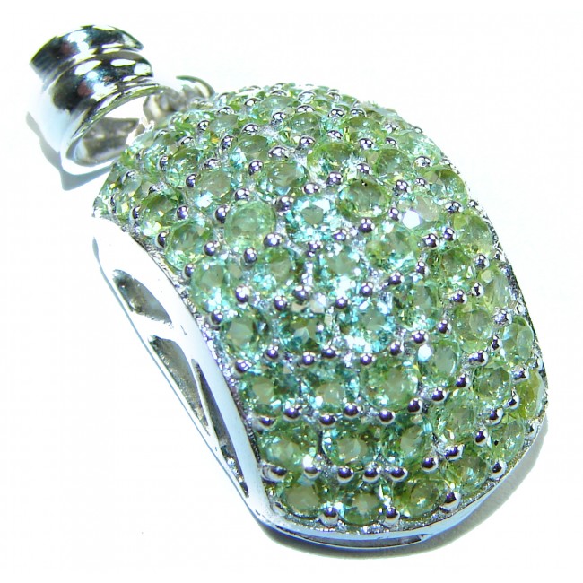 Alessia authentic 12.9 carat Peridot .925 Sterling Silver handmade Pendant - photo 2