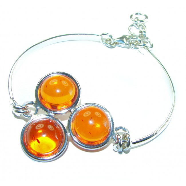 Excellent Baltic Amber .925 Sterling Silver entirely handcrafted Bracelet - photo 2
