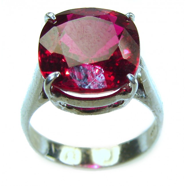 Red Passion 12.5 carat Red Topaz .925 Silver handcrafted Cocktail Ring s. 7 - photo 3